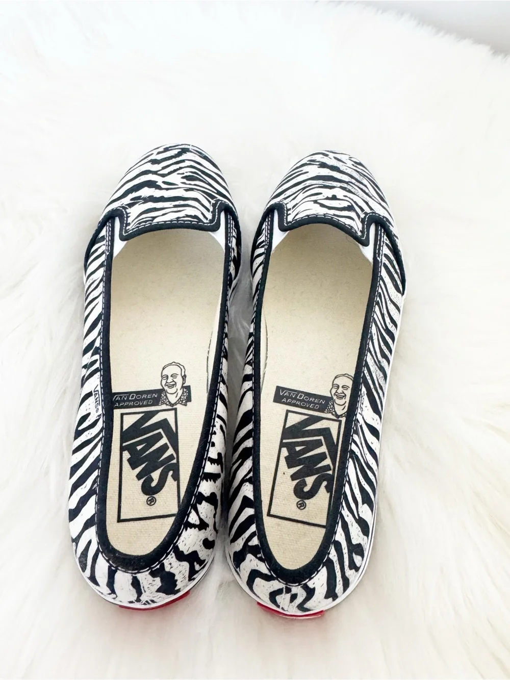 Vans Van Doren Approved KVD Slip-on Zebra Print Stripe Canvas Shoes